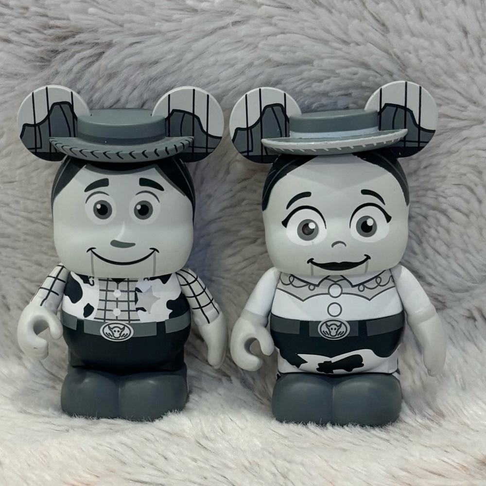 Disney Vinylmation Woody Jessie Black and White Toy Story Collectible Figures